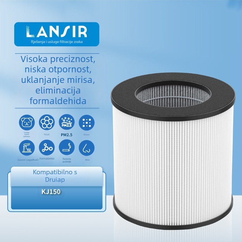 Lansir prilagođeni filter za uređaj za pročišćavanje zraka Druiap KJ150 — antibakterijski, otporan na plijesan, uklanjanje magle i aldehida/mirisа; GB/T13554-2020 GB/T14295-2019