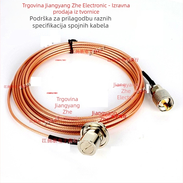 RG316 auto koaksijalni produžni kabel, UHF, konektori SO239 ženski na PL259 muški, kontakti od bakra niklani, za automobilsku elektroniku