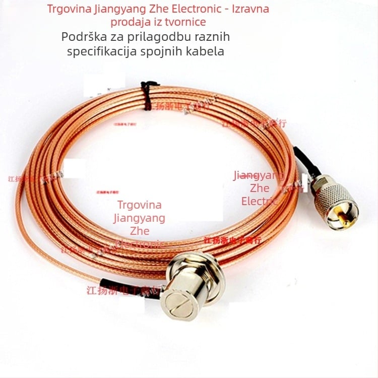 RG316 auto koaksijalni produžni kabel, UHF, konektori SO239 ženski na PL259 muški, kontakti od bakra niklani, za automobilsku elektroniku