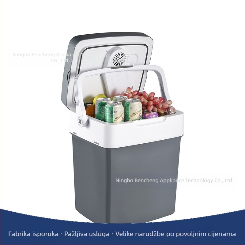 Mini hladnjak za auto, univerzalna kompatibilnost, kapacitet više od 20 L, 48 W, napajanje AC 100–240 V / DC 12 V, raspon temperature 8–65 °C