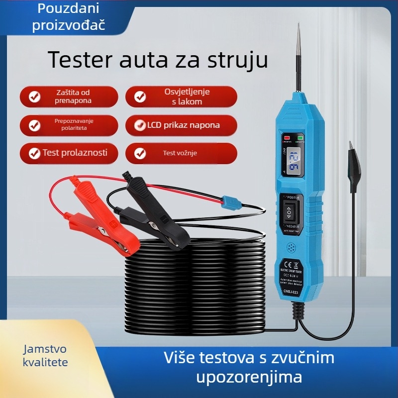 Auto kvar detektor i tester električnih krugova s digitalnim zaslonom, DC12V, -20 do 50°C, CNBJ-823