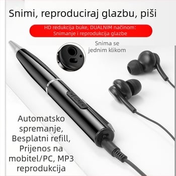 Diktafonski glasovni snimač u obliku olovke, snimanje jednim klikom, 5 sati snimanja, USB 2.0 prijenos, podrška TF karti