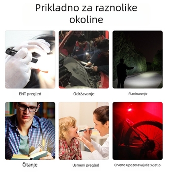 LED mini svjetiljka s tri LED diodama, magnetsko pričvršćivanje, USB punjenje, 3W, 400mAh, višenamjensko radno svjetlo
