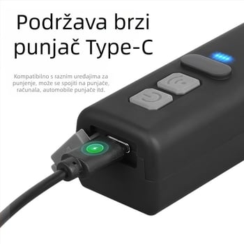 Vanjska senzorna čelna svjetiljka – baterija 1500 mAh, snaga 10 W, Bluetooth, 360° rotacija, domet 100-200 m