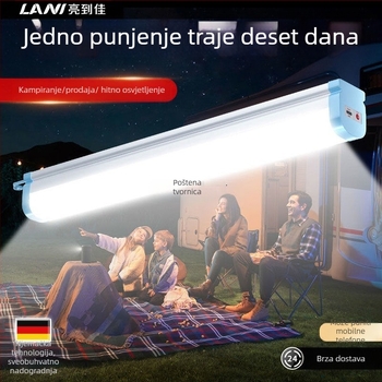 LED punjiva kamp lampica s magnetskom osnovom, regulacija jačine svjetla, prekidač na tipku