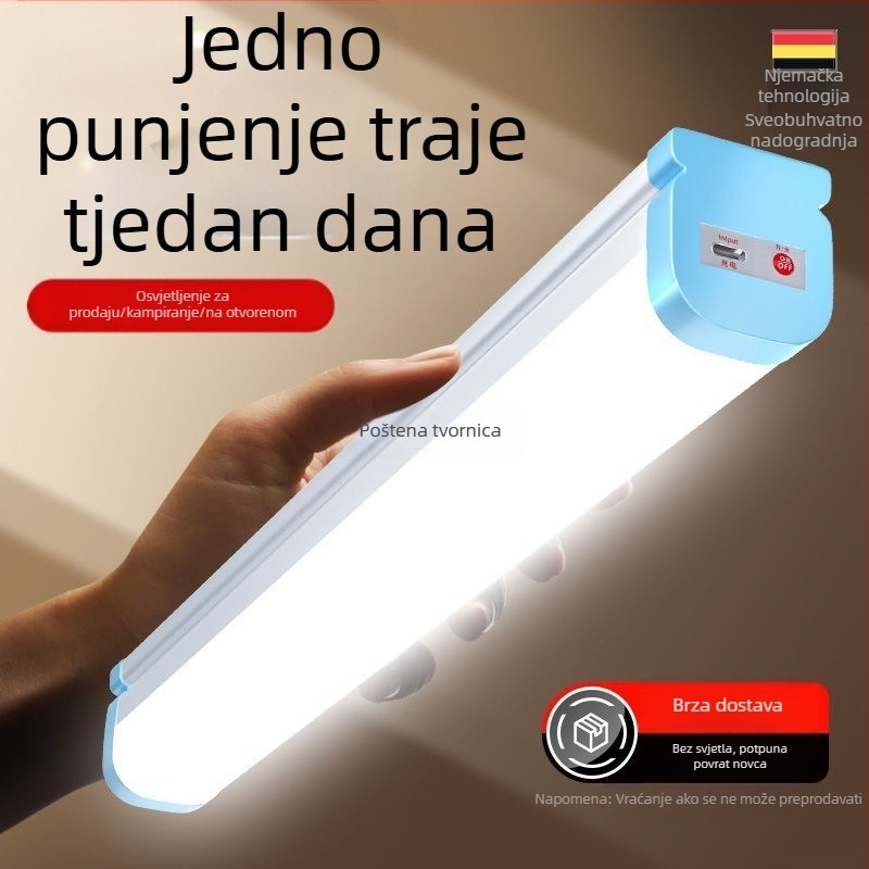 LED punjiva kamp lampica s magnetskom osnovom, regulacija jačine svjetla, prekidač na tipku