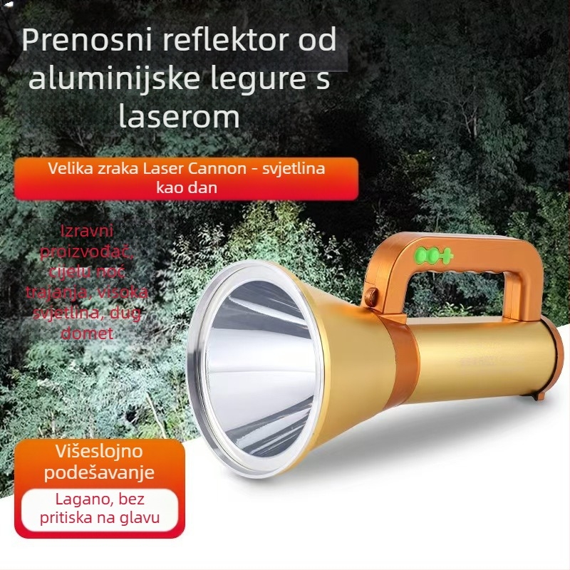Aluminijska LED lampa s punjačem, vanjsko hitno radno svjetlo, 5200 mAh, 300 lm, domet do 500 m