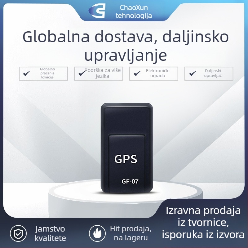 GF07 GPS locator za automobil bez instalacije, ugrađena antena, točnost pozicioniranja 50 m, radni vijek baterije 100 h, napajanje USB