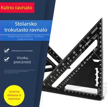 Crni aluminijski profilni set kvadrat, 7 i 12 inča, crni oksidirani nehrđajući čelik 90°/45°