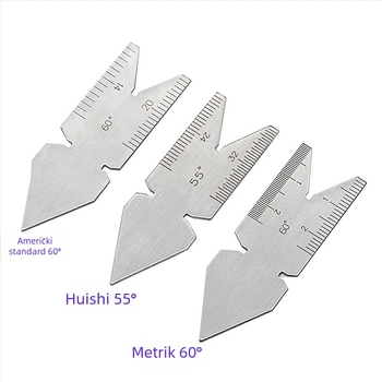 Journalists 4-dijelni set mjerne opreme za navoje i središnji mjerač, 55°–60°, metrički i inčni integrirani