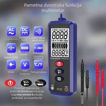 Multimetar s dvostrukim načinom – mini mjerni tester napona, višenamjenski, zaštita od izgaranja, automatski digitalni mjerni uređaj