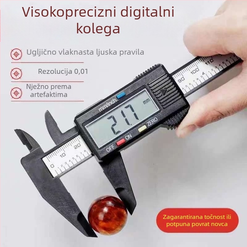 Digitalni vernier mjerač za nakit – visoka preciznost, elektronički plastični mjerni alat za mjerenje jade narukvica