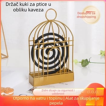 Kovana željezna ptičja kavezica za moskitarske štapiće, trokutasti držač za visi