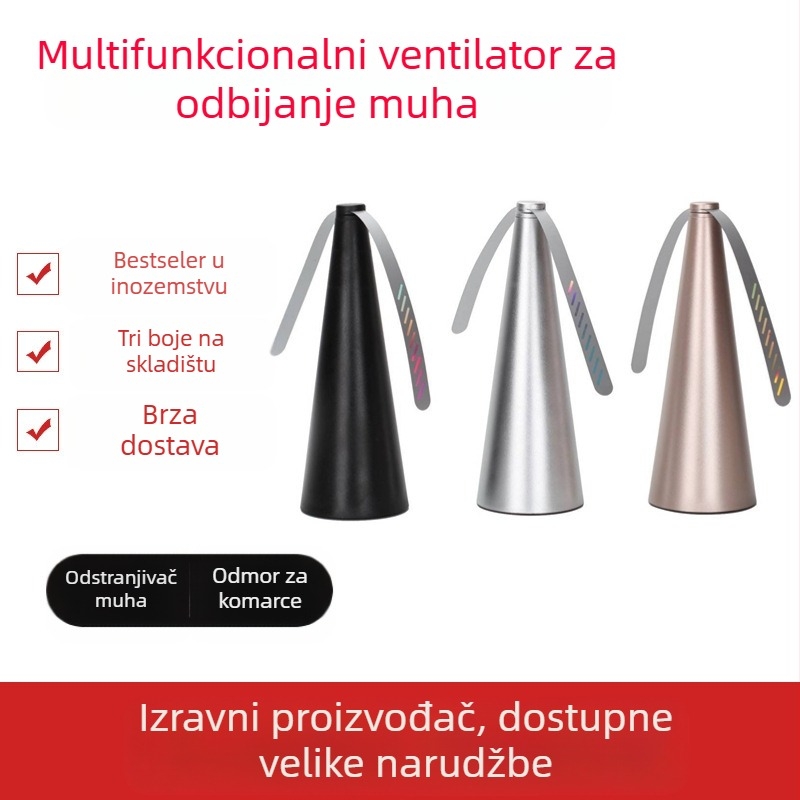 Ventilator za odbijanje komaraca i insekata, model S-05, višefunkcijski repelent, cilindrični dizajn, 5V, 50Hz, 1.5W