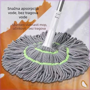 Okretni mop s mikrofiberom, nehrđajući čelik šipka, nosivost preko 10 kg, trajanje 3 godine