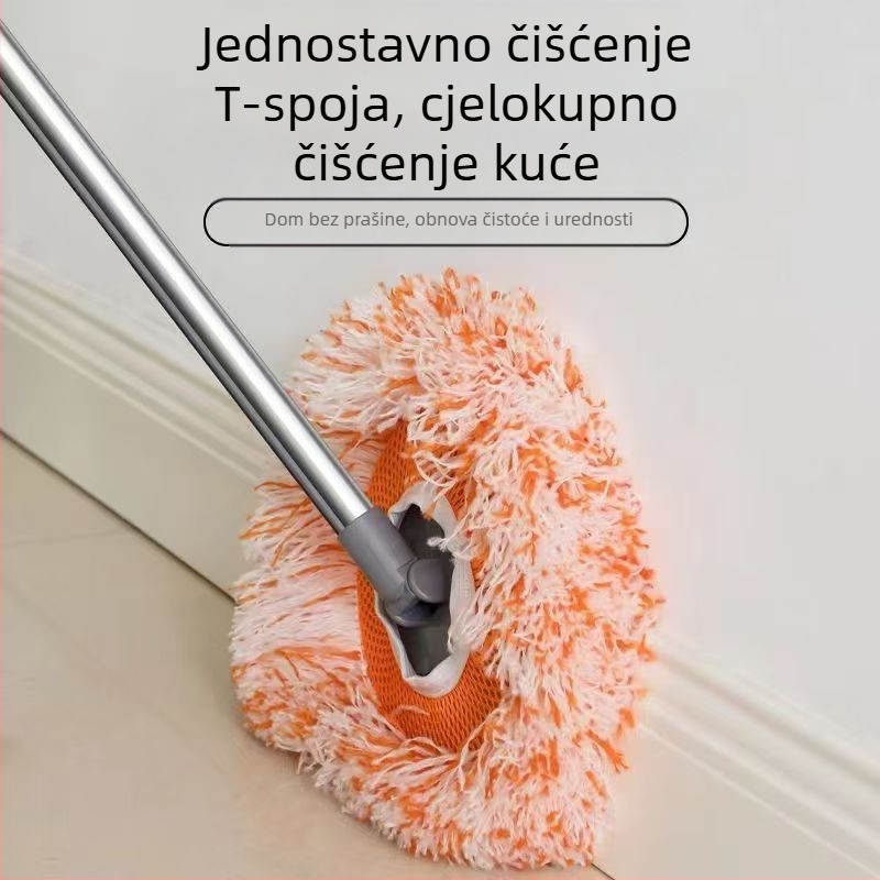 Višenamjenski ravni mop s dizajnom suncokreta, glavom od mikrovlakana i šipkom od nehrđajućeg čelika; glava od pamuk-gaze; dehidracija 80–90%; nosivost ispod 10 kg.