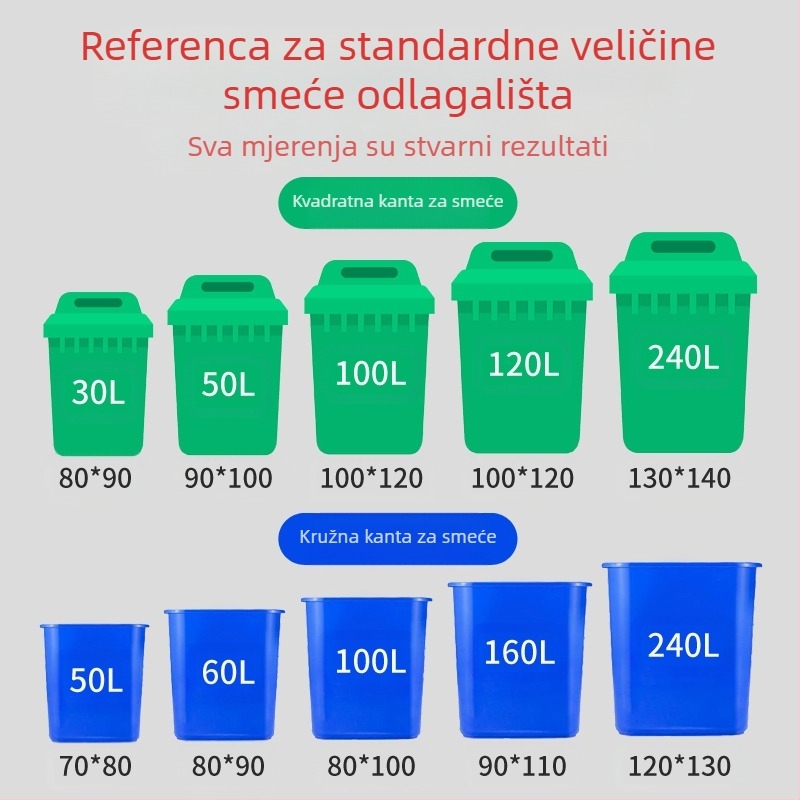 Kućna vrećica za otpad, debeli PE, s plosnim otvorom, 50 kom.