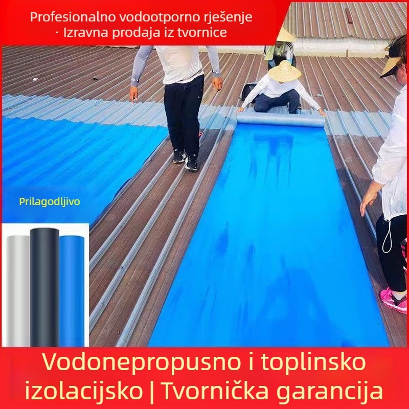 Samozalope hidroizolacijska membrana — TPU polimerni SBS kompozit; vodootpornost 0,3 MPa; savijanje 200; otpornost na tlak 250; naprezanje 400; pukotina 400