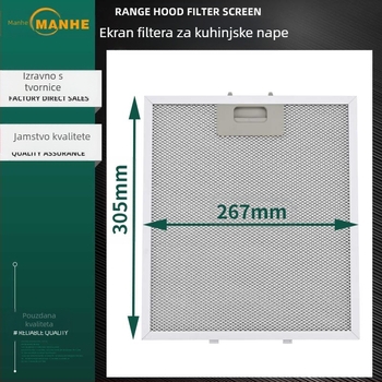 Filtr za napa – izvučni, od nehrđajućeg čelika, sklopivi i perivi filter s aluminijskom mrežom, model MH-020YW, montaža na površinu