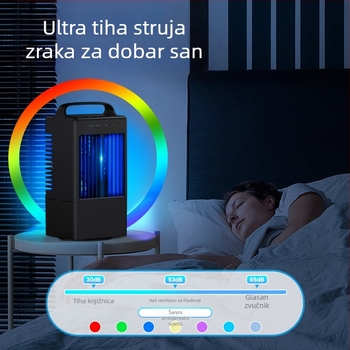 USB stolni ventilator za hlađenje s maglom, bez četkica, 3 brzine, dodirno upravljanje, zvuk 45–50 dB