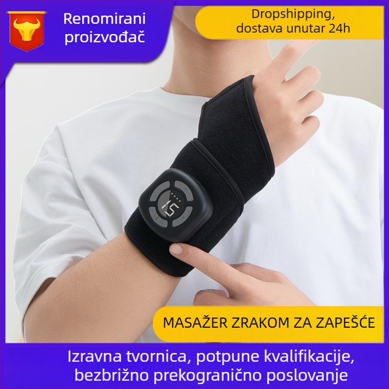 Masirajući zapešće narukvica s tlakom zraka — bežična i prijenosna, više načina rada, simulirano gniječenje, višestruko zagrijavanje