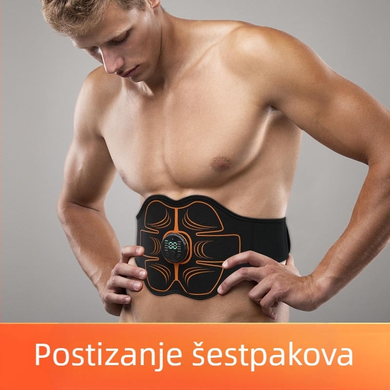 EMS oblikujući pojas s mikrostrujom – 5–7 masažnih glava, 3. brzina, punjiv, masaža vibracijom i atmosferskim tlakom, mehaničko upravljanje – kućni uređaj za treniranje trbušnih mišića