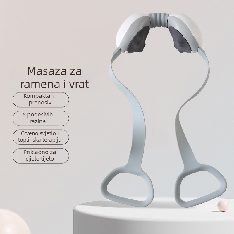 Cervikalni masažer s vibracijom i toplom kompresijom, USB napajanje, sklopiv