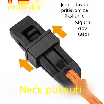 Višenamjenski držač užadi za šatore i nadstrešnice – otporan na vjetar fiksni klips, PP plastika