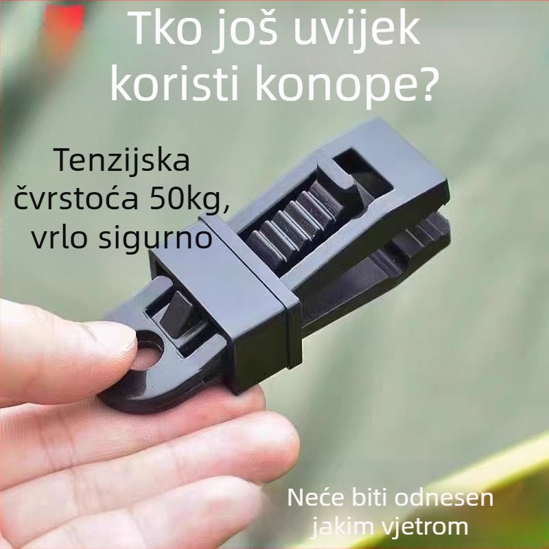 Višenamjenski držač užadi za šatore i nadstrešnice – otporan na vjetar fiksni klips, PP plastika