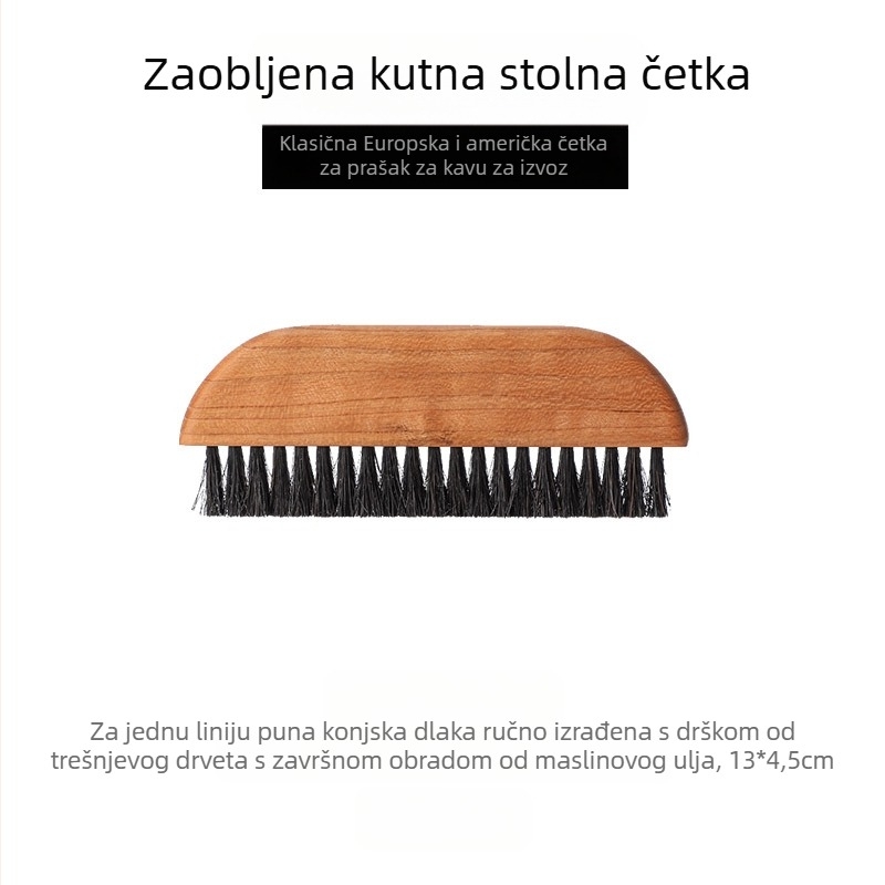 Četka za čišćenje barova kafića, drvena drška, dlake od konjskog dlaka s orasom, 28 g, pakiranje 255 kom