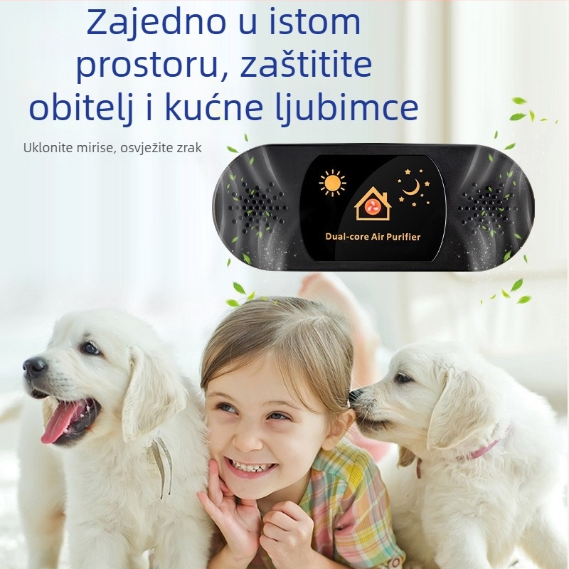 USB napajani čistač za kućne ljubimce s negativnim ionima, plazmom i ozonom – dvostruko jezgreni čistilac, tih rad, pogodan za 11–20 m²