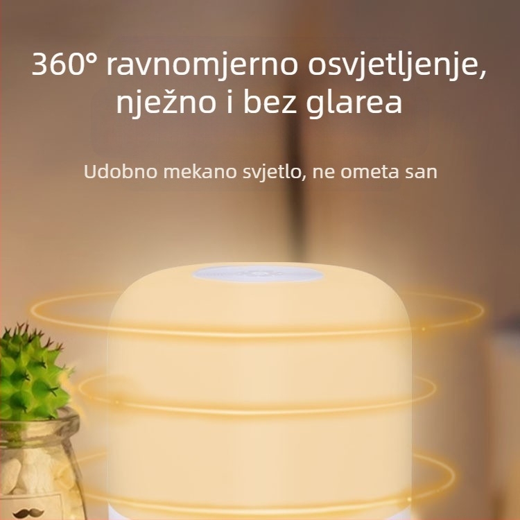 LED kamping lampa USB punjiva, 3.7V, 3W, dodirni prekidač, noćna lampica uz krevet