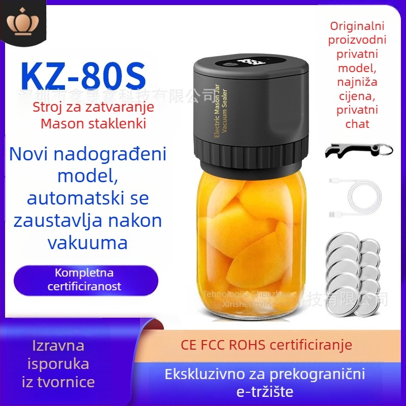 Vakuumski zatvarač za staklenke KZ-80 / KZ-80S, 20W, 6V, ugrađena baterija