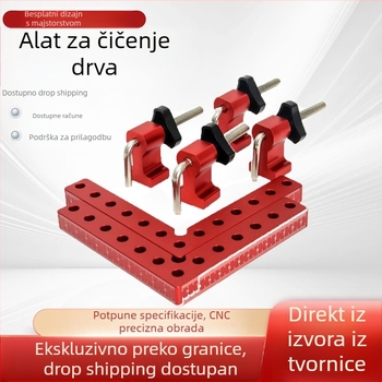 Drvena kliješta s 90° pozicijskim blokom, aluminijska legura, kompatibilna s aluminijskim profilima za ekstrudiranje, tip mjere