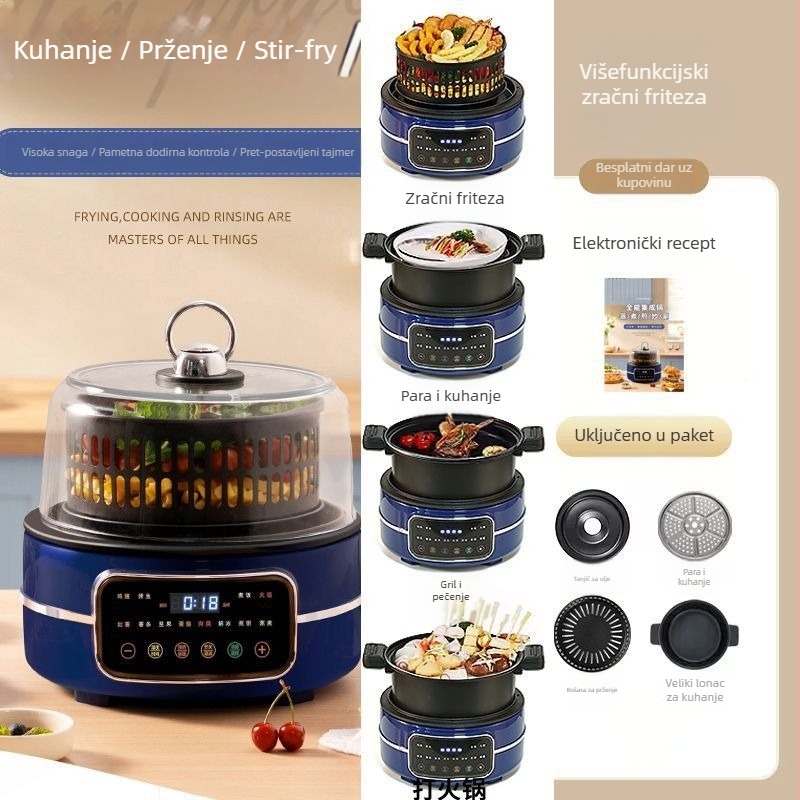 Love Višenamjenska električna posuda sve-u-jednom, velika kapaciteta, kuhanje na paru i kuhanje, pametni tajmer