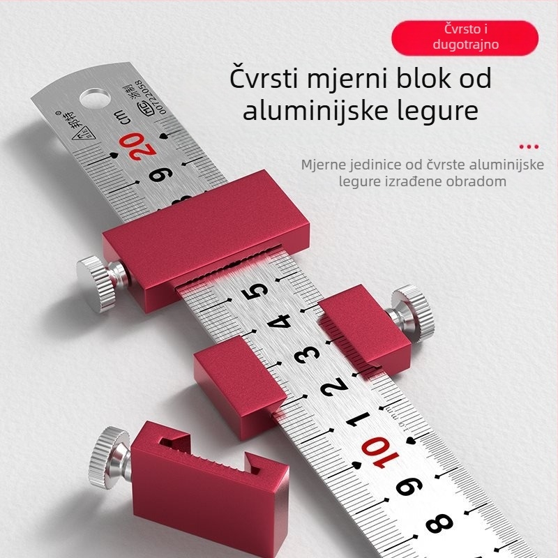 Bte/bull 0723 – aluminijski pozicionirajući zaustavljač za mjernu letvu i fiksni klizni blok