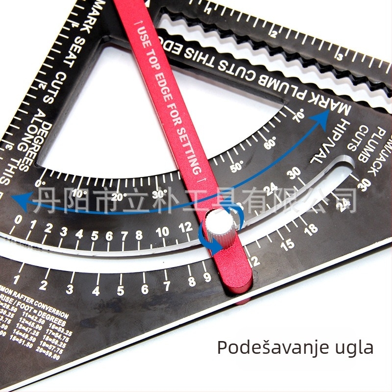 Mr Drill Pokretni trokutasti mjerač s kliznom šipkom za 90° – aluminijska legura, 234 g