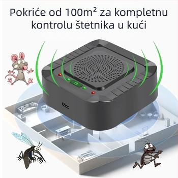 Automatski ultrazvučni repelent za štetočine i ptice, kućna verzija, model 826A, 5V, 4-24 kHz, 5W