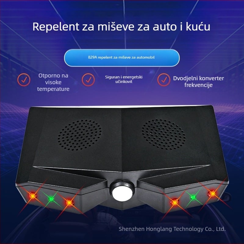 Ultrazvučni repelent za miševe i glodavce s visokofrekventnim bljeskom, potpuno automatski senzor, pogodan za skladišta i kuhinje