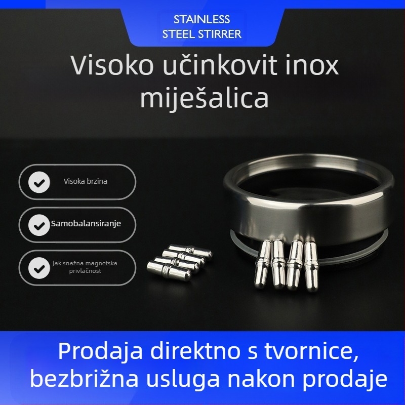 Električni magnetski miješalica za šalice kave – 304 nehrđajući čelik, automatsko miješanje, magnetska šipka, rotor od 316 nehrđajućeg čelika