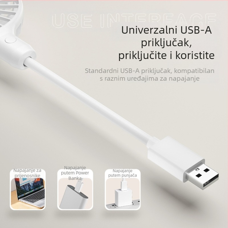 USB ventilator s direktnim priključkom, bezčetkasti motor, niska buka ≤36 dB, 6+ listova