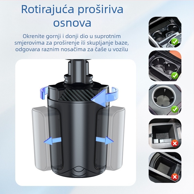 Automobilski ventilator s višefunkcijskim držačem za čašu, ABS kućište, model 9056, za instrument ploču, prilagodba po narudžbi