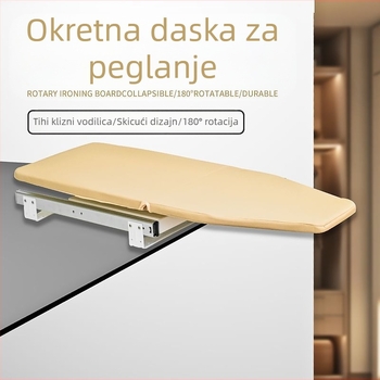 Vicky's Choice Drvena Sklopiva Daska za Glačanje s Tihim Vodičem, Prijenosno Skladištenje, 180° Rotacija, Otporna na Visoke Temperature