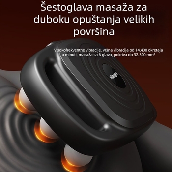 Šestero-glavni fascia masažer za cijelo tijelo, kefni motor, ugrađena baterija 2000–4000 mAh, 5+ brzina, buka 36–45 dB