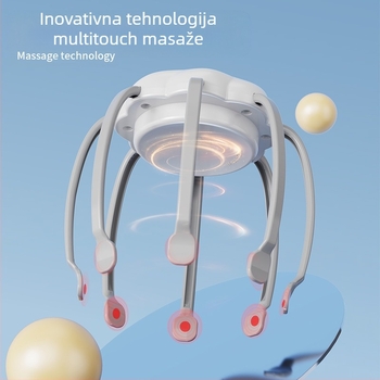Masirac za glavu, vibracijski masažer, punjivi model QS-108, upravljanje tipkama (QS-108, punjivi, vibracijski masažer, upravljanje tipkama)