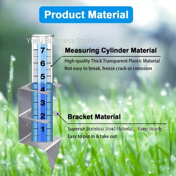 Mjerač kiše XY-155 od nehrđajućeg čelika, okvir za montažu s nosačem na stupu za vanjsku dvorišnu upotrebu, skala 0–7