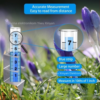 Mjerač kiše XY-155 od nehrđajućeg čelika, okvir za montažu s nosačem na stupu za vanjsku dvorišnu upotrebu, skala 0–7