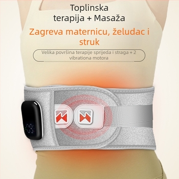 Bežični grijani vibracijski pojas za struk s terapijom crvenim svjetlom, USB napajanje, 3 brzine, 8+ masažnih glava, topli kompres