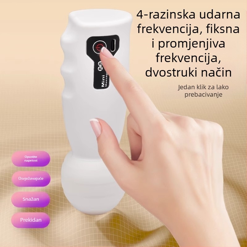 Ženski fascia masažer s punjivom baterijom – prenosni mini masažer za vrat, četkasti motor, 4. brzina, 1 glava, ugrađena baterija 500–800 mAh, trajanje 0–1 h
