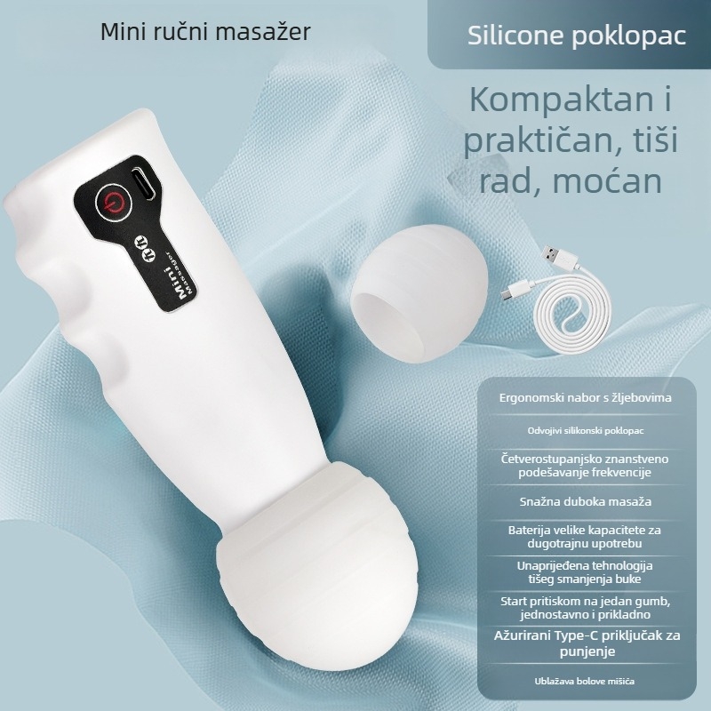 Ženski fascia masažer s punjivom baterijom – prenosni mini masažer za vrat, četkasti motor, 4. brzina, 1 glava, ugrađena baterija 500–800 mAh, trajanje 0–1 h